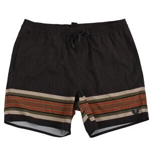 Roark Men’s Shorey Boardshorts Elastic Waist Size L Striped